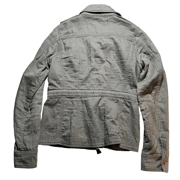 DAUGHTERS OF THE LIBERATION Lightweight Khaki Tie Waist Utility Jacket Women 2 - Picture 5 of 7